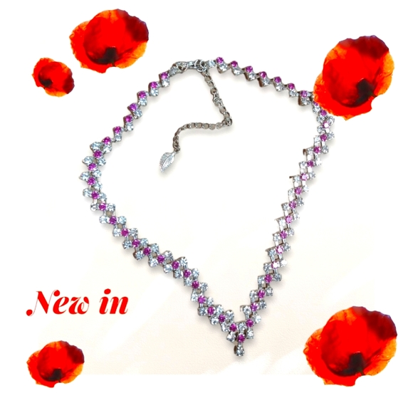 VINTAGE AMETHYST AND SILVER NECKLACE - Picture 1 of 3